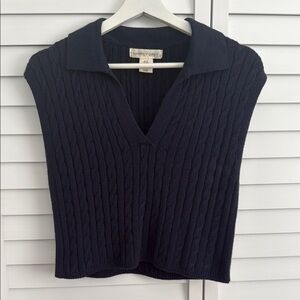 Happily Grey Women's Navy Cable Knit Top